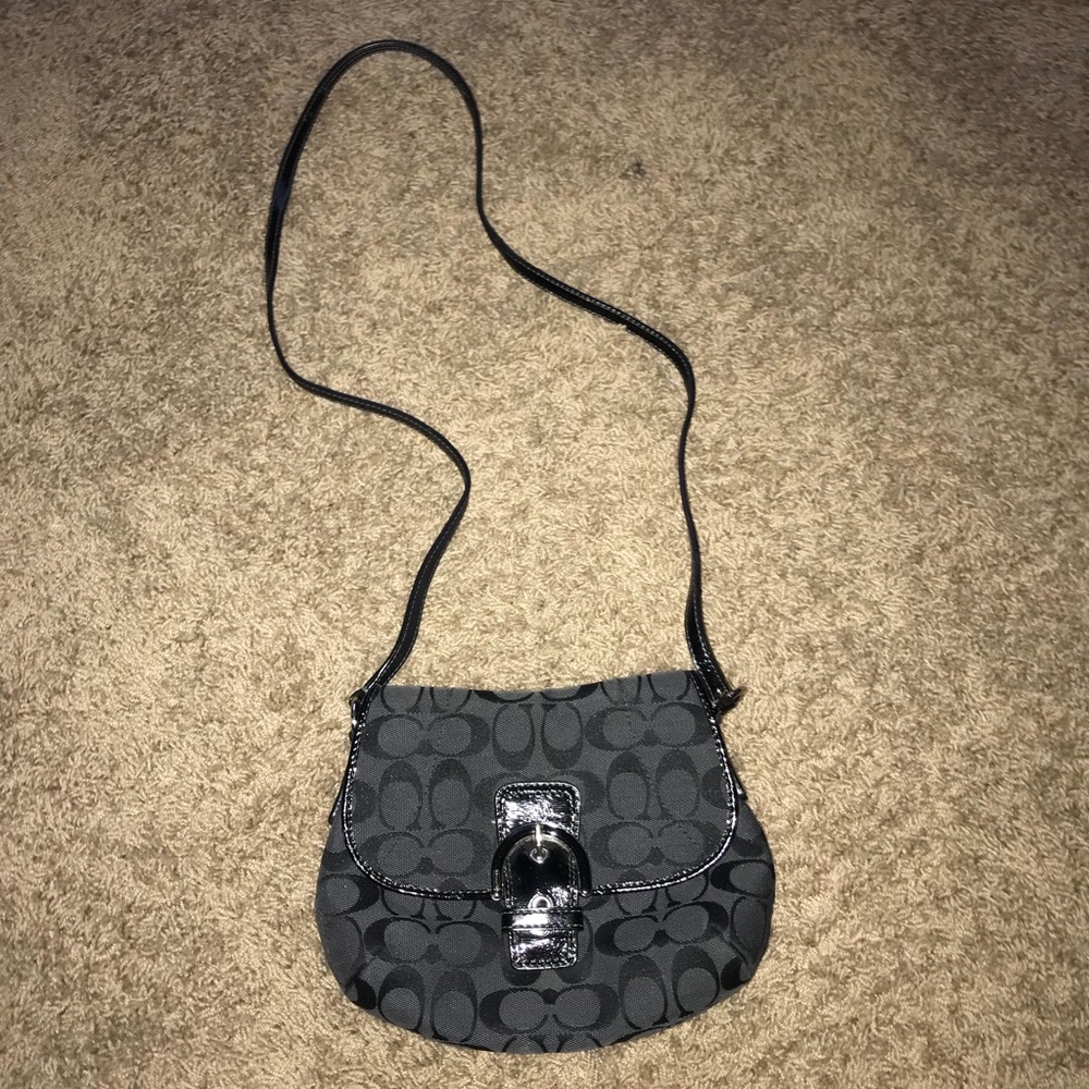 Coach purse, black on black, rarely used